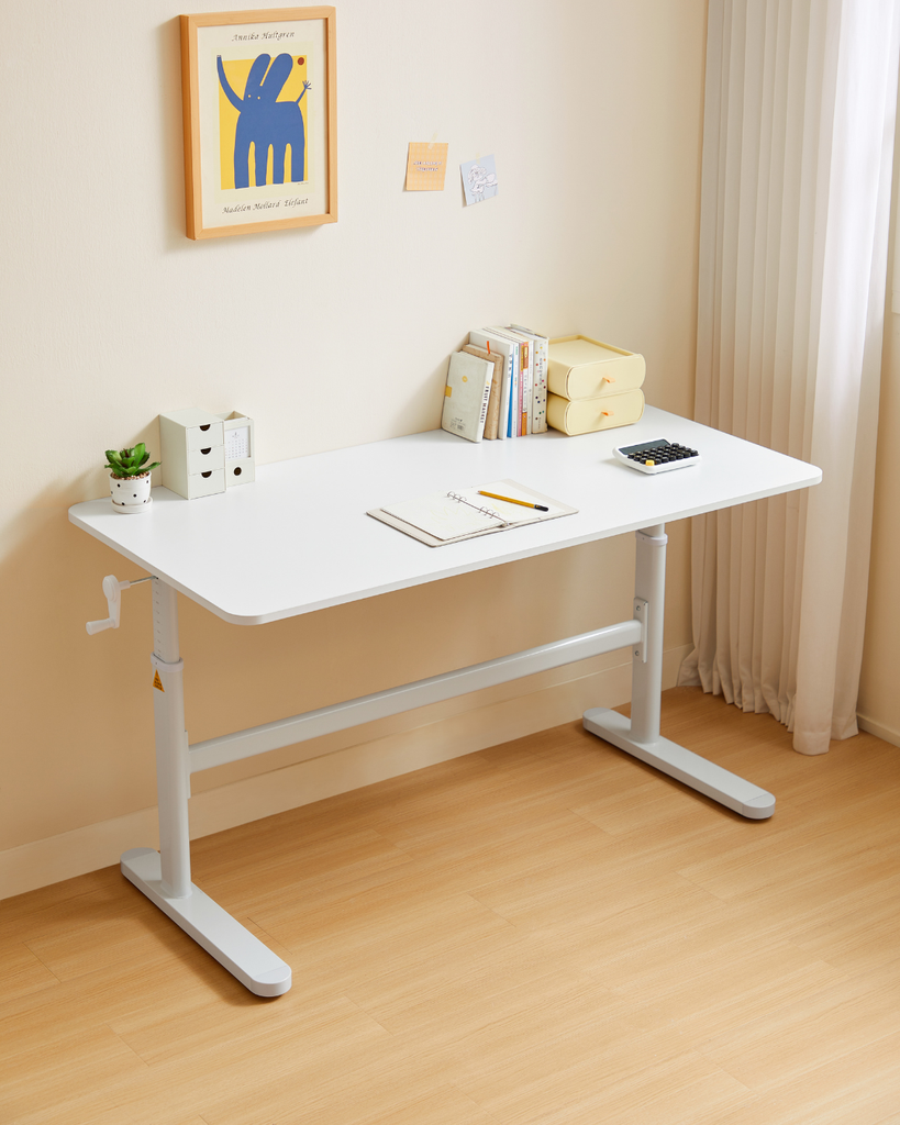 Pacey White Carbon Steel Study Desk 