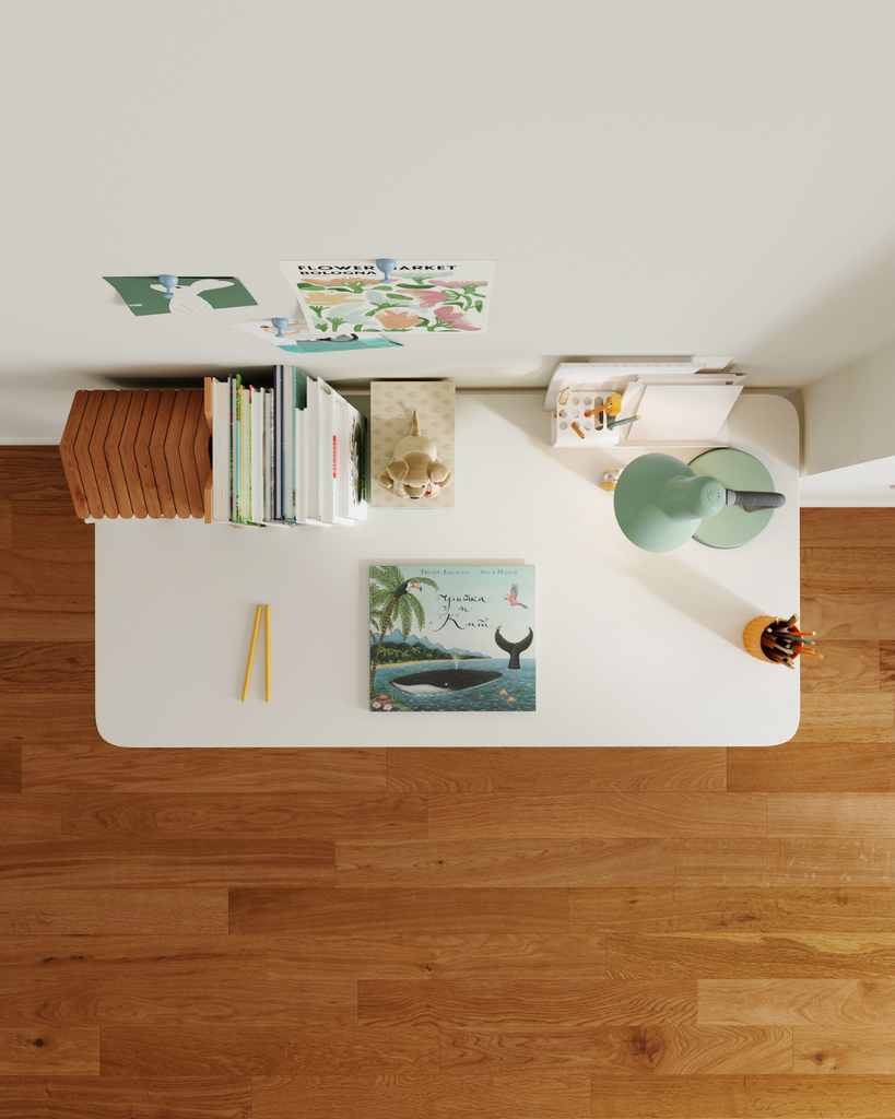 Pacey White Carbon Steel Study Desk 