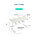 Pacey White Carbon Steel Study Desk 