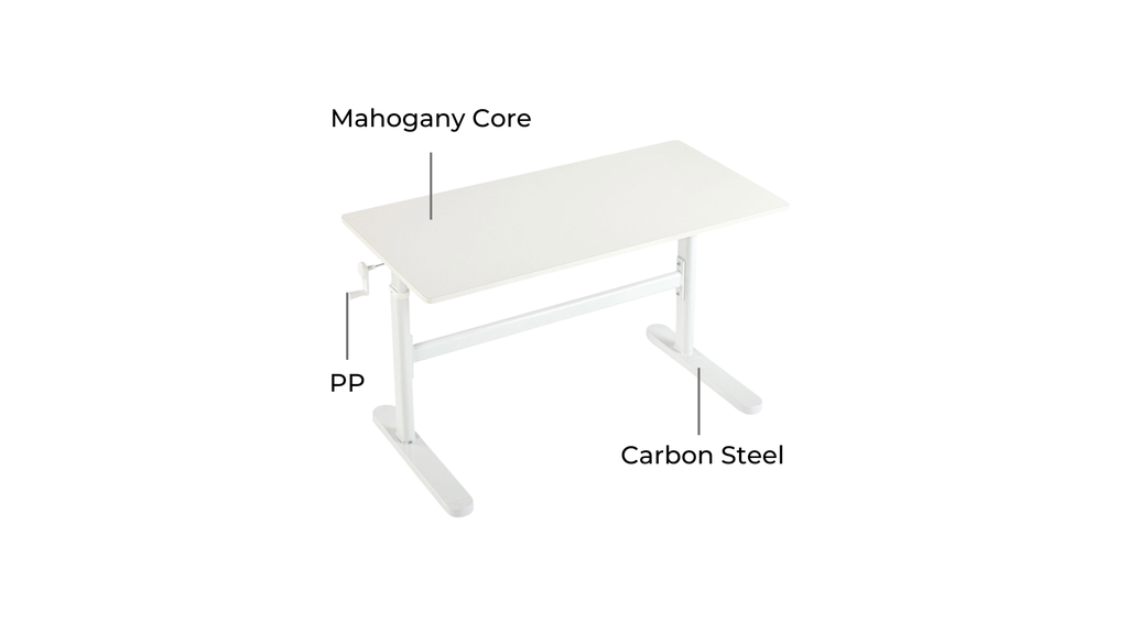 Pacey White Carbon Steel Study Desk 