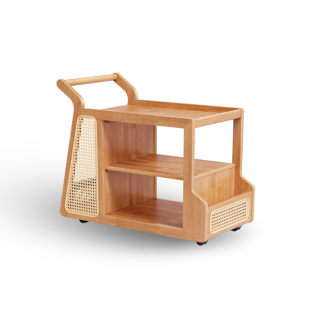 Mara Wood Bar Cart Side Table