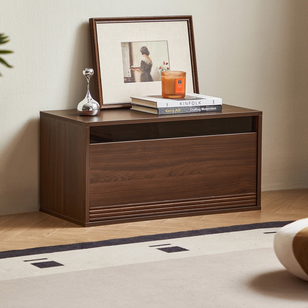 Royce Single-Drawer Walnut Cabinet