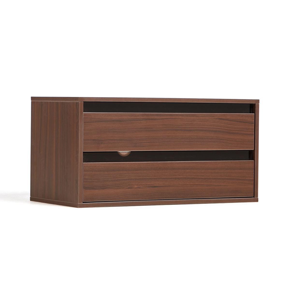 Royce Double-Drawer Walnut Cabinet