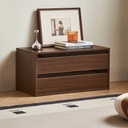 Royce Double-Drawer Walnut Cabinet
