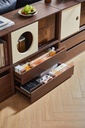 Royce Double-Drawer Walnut Cabinet