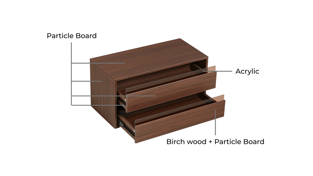 Royce Double-Drawer Walnut Cabinet