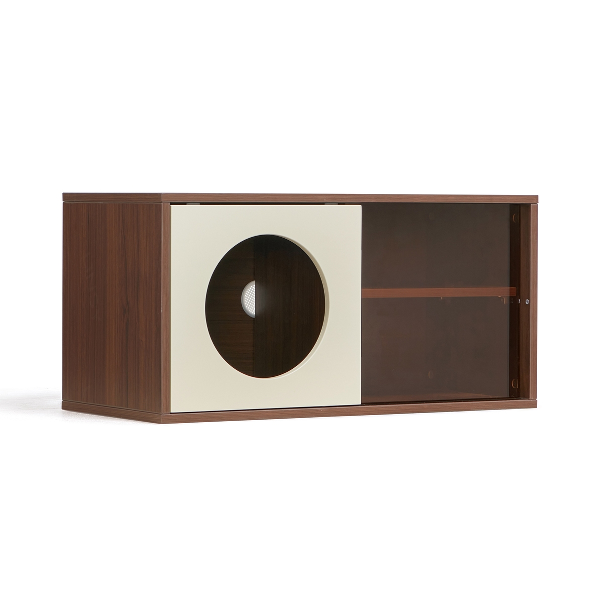 Royce Sliding-Door Walnut Cabinet 