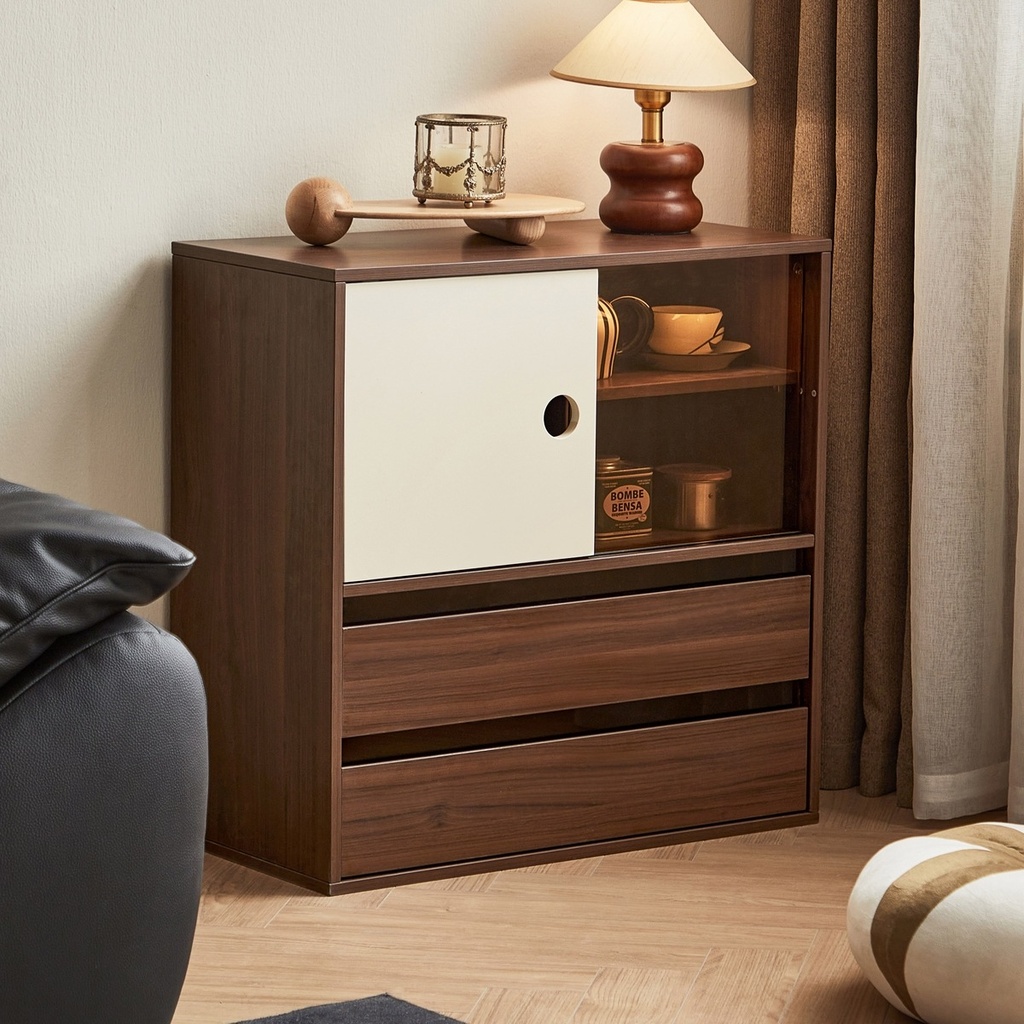 Royce Double-Layer Walnut Cabinet 