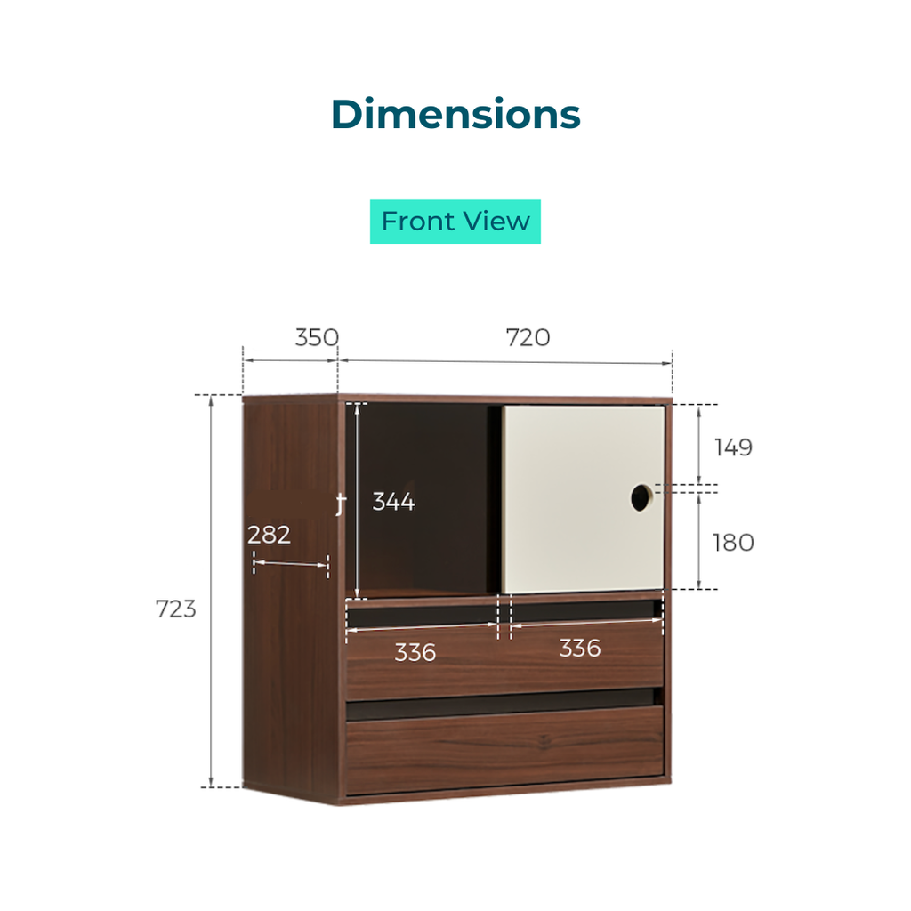 Royce Double-Layer Walnut Cabinet 