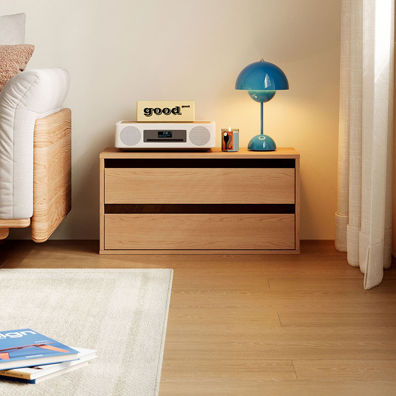 Rex Double-Drawer Wood Cabinet