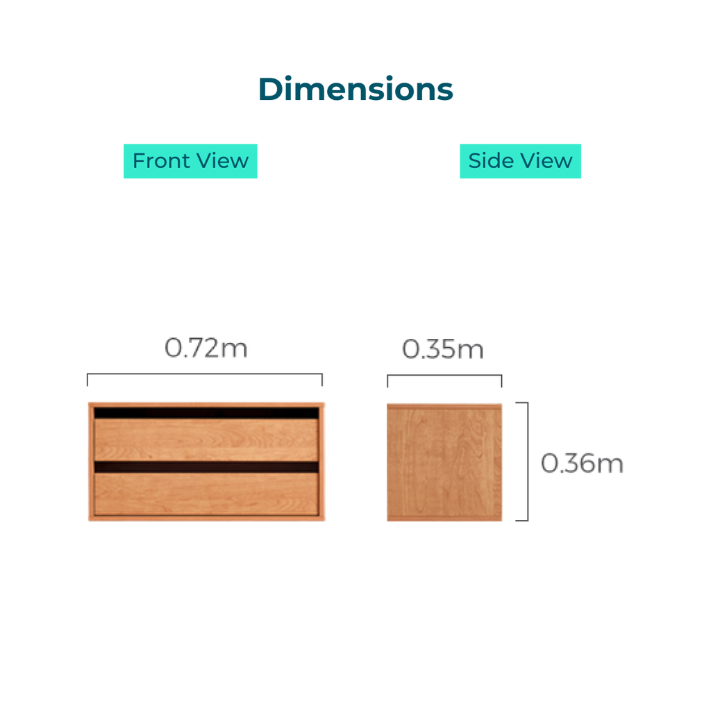 Rex Double-Drawer Wood Cabinet