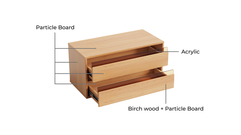 Rex Double-Drawer Wood Cabinet