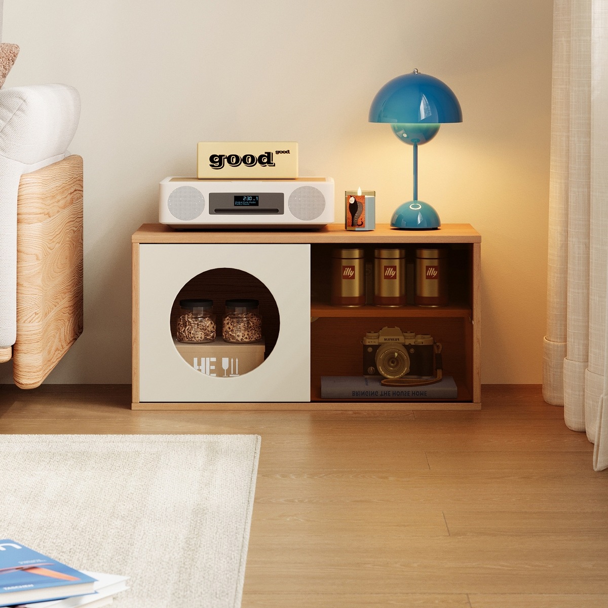 Rex Sliding-Door Wood Cabinet 