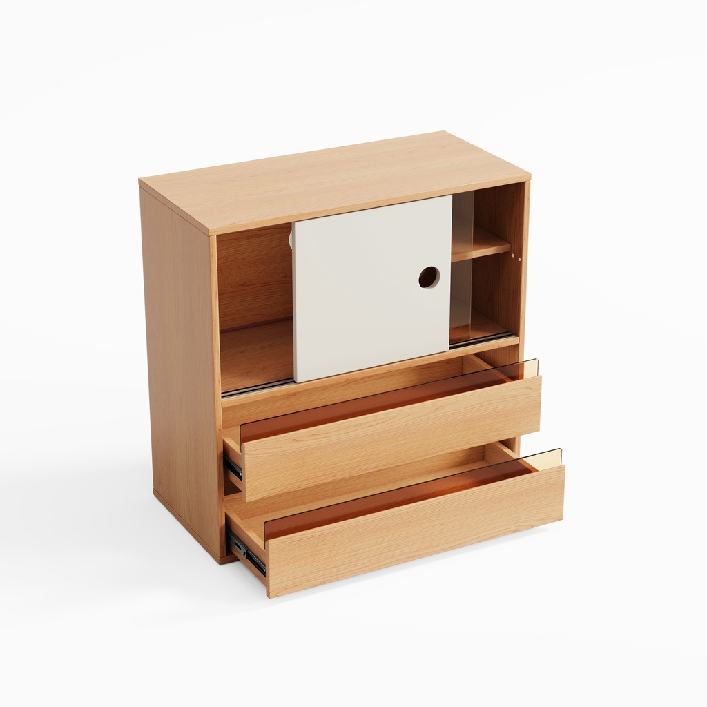 Rex Double-Layer Wood Cabinet 