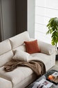 Terrell White Fabric L-Shaped Sofa