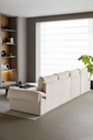 Terrell White Fabric L-Shaped Sofa