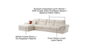 Terrell White Fabric L-Shaped Sofa