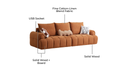 Ross Brown Fabric Sofa 