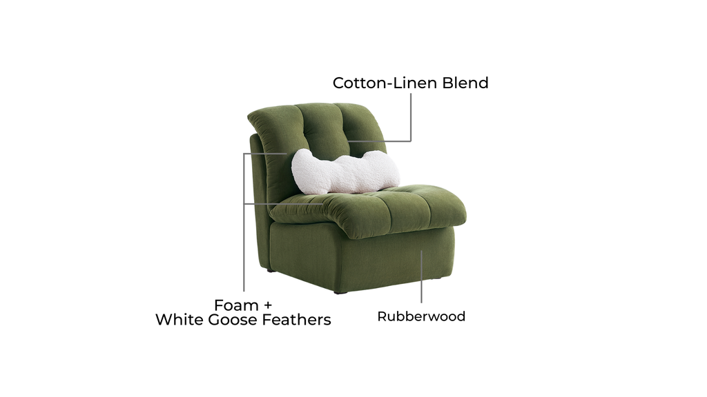 Angelie Green Single Sofa 