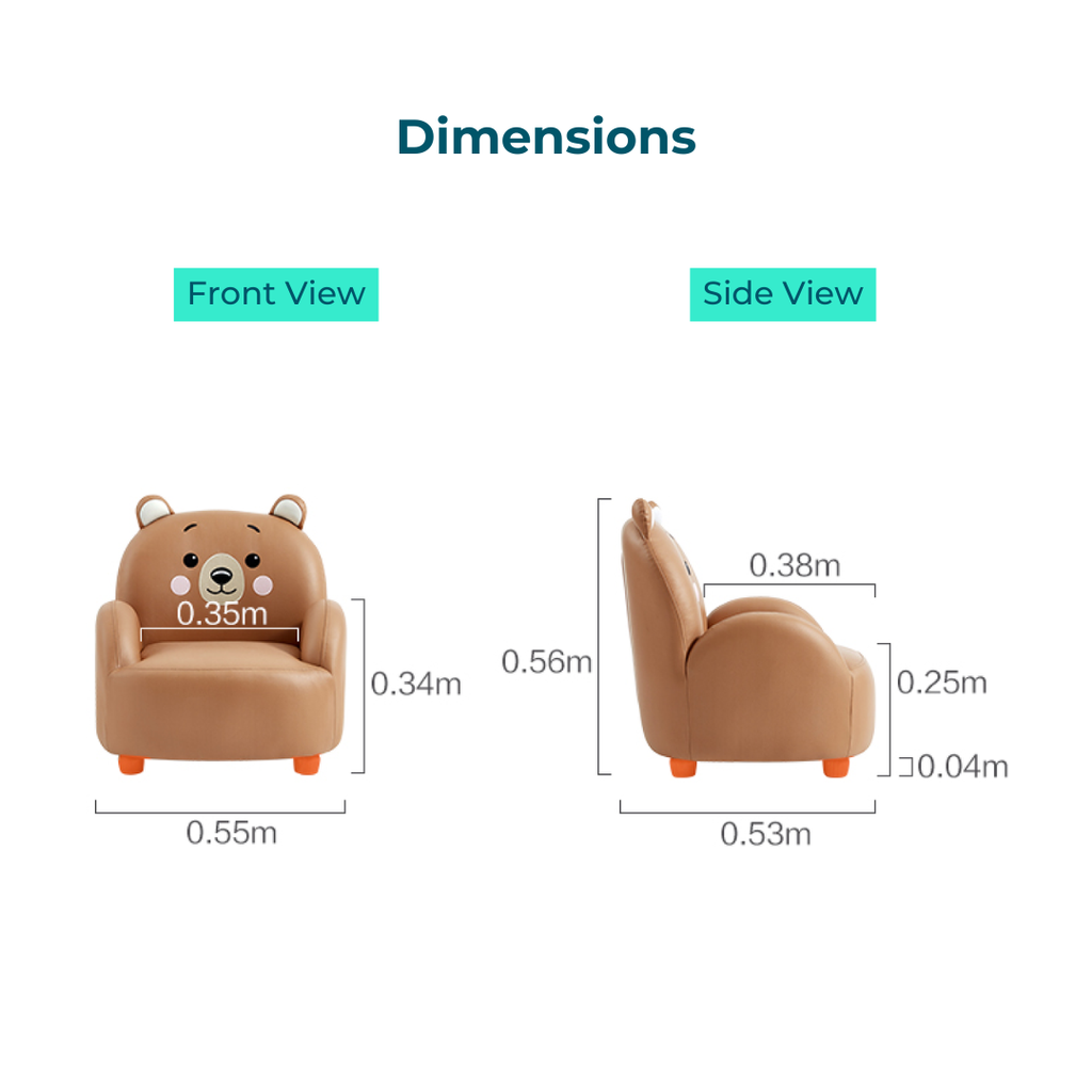 Jed Bear Brown Tech Leather Children Sofa