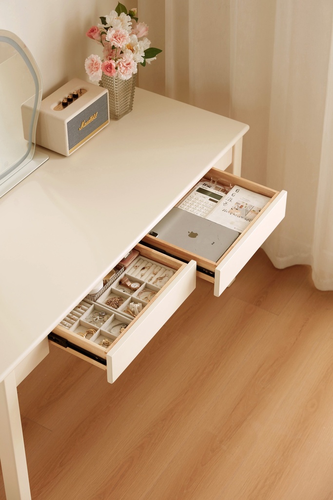 Odelia White Solid Wood Study Desk 