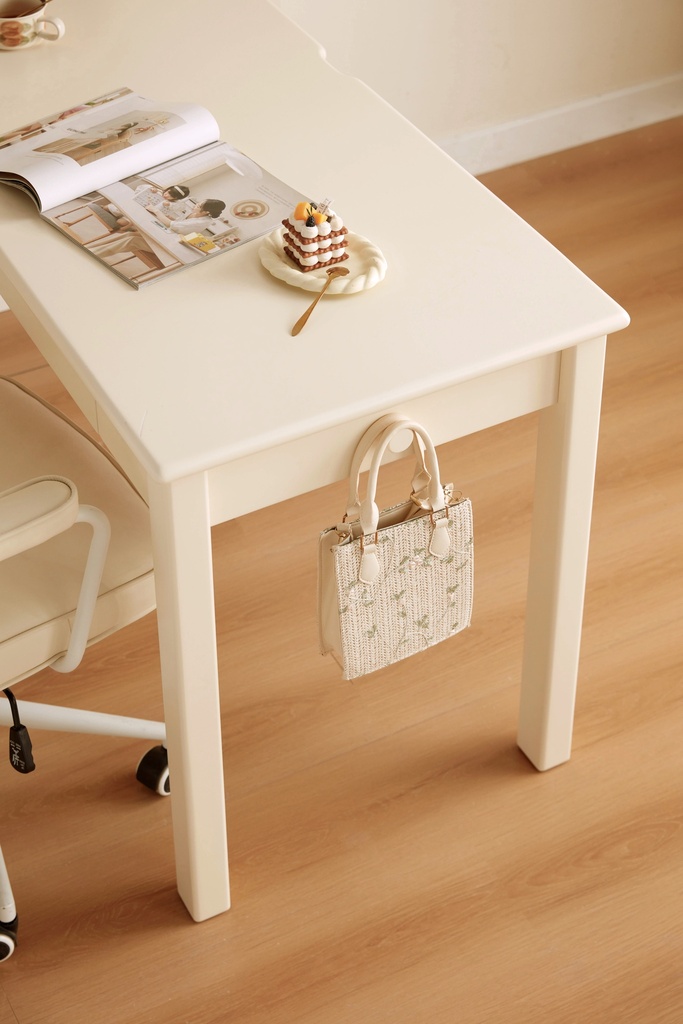 Odelia White Solid Wood Study Desk 
