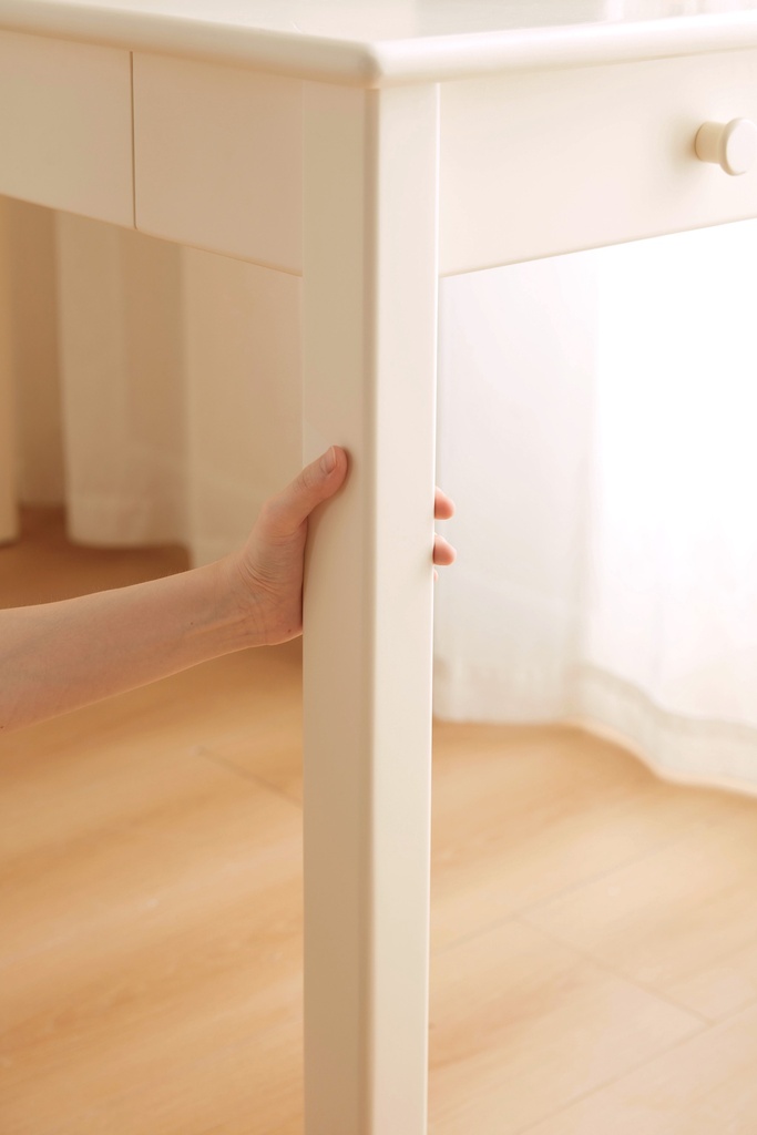 Odelia White Solid Wood Study Desk 