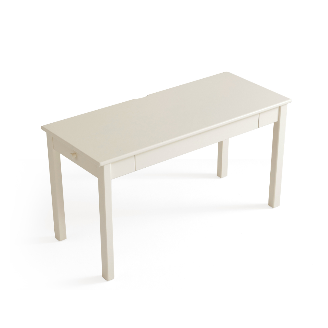 Odelia White Solid Wood Study Desk 