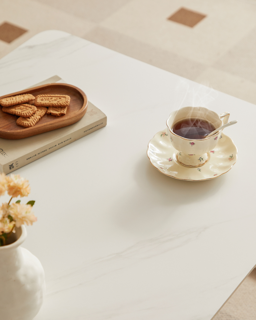 Omni Cream Sintered Stone Side Table