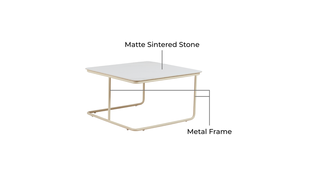 Omni Cream Sintered Stone Side Table