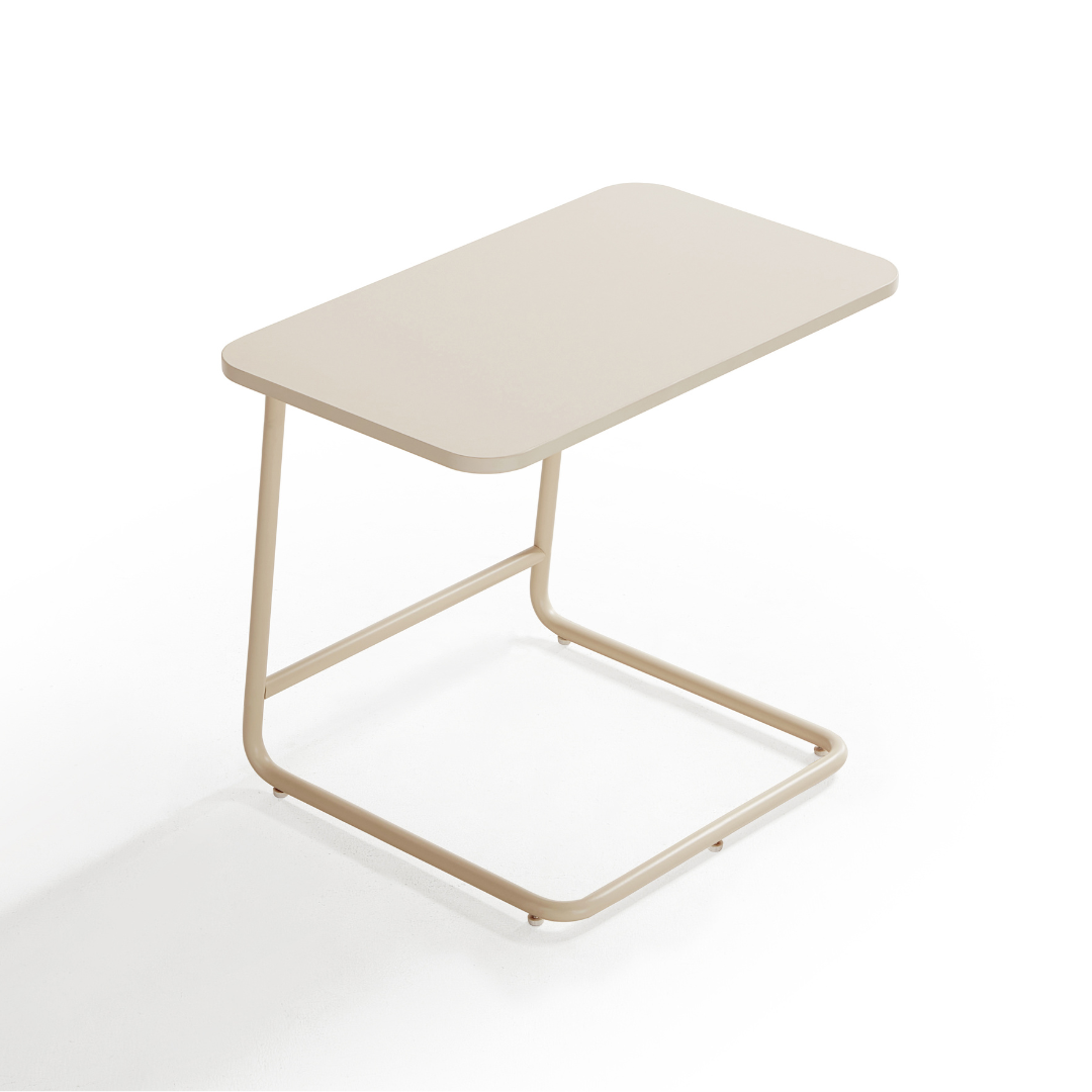 Ogie Cream Sintered Stone Side Table