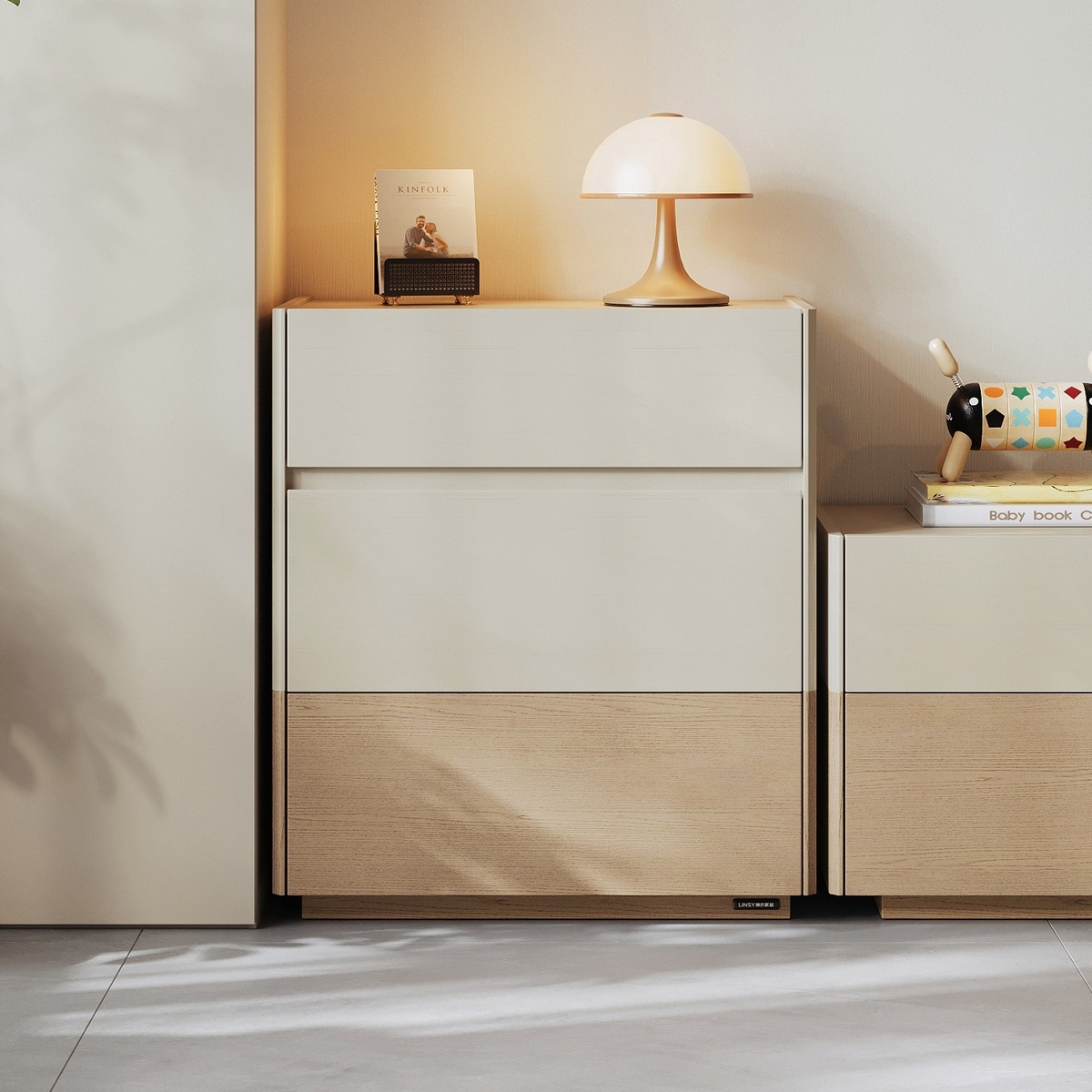 Quintin Wood 3-Drawer Side Cabinet 