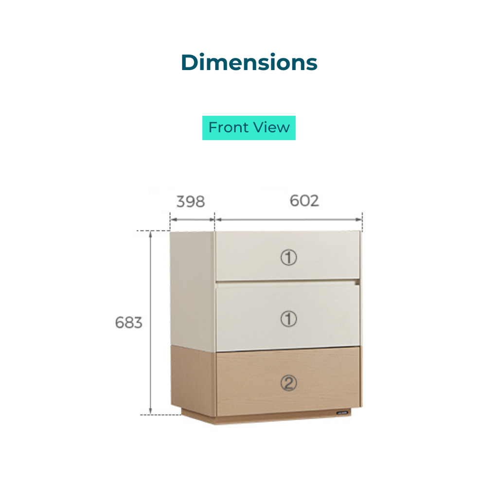 Quintin Wood 3-Drawer Side Cabinet 