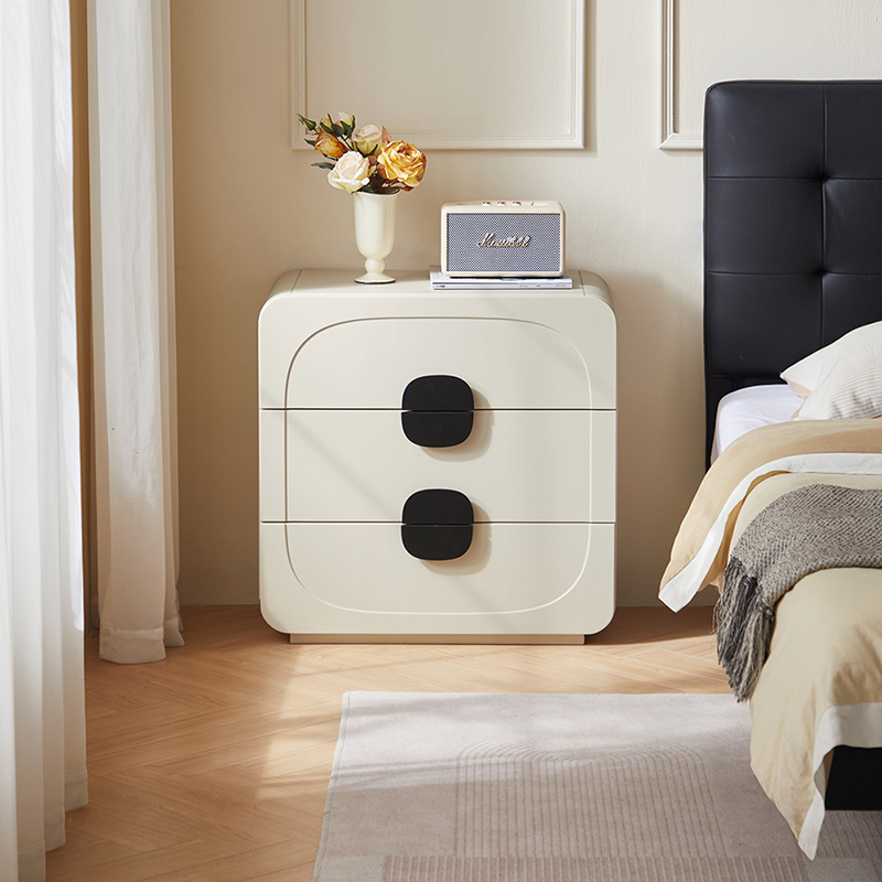 Norelie Cream Melamine Side Cabinet 