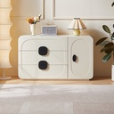 Norelie Cream Melamine Side Cabinet 