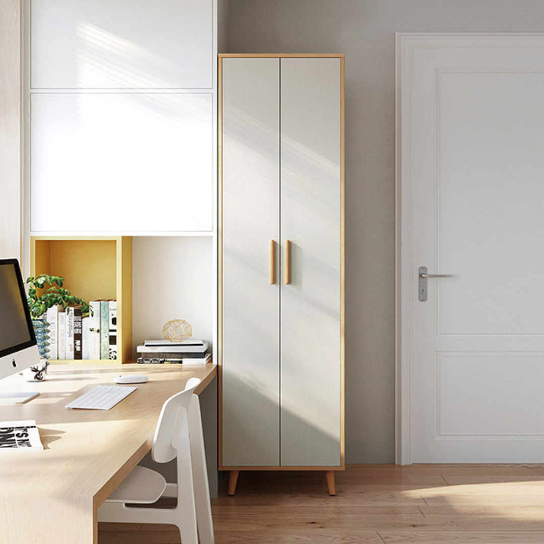 Mignon White Melamine Wardrobe Cabinet 