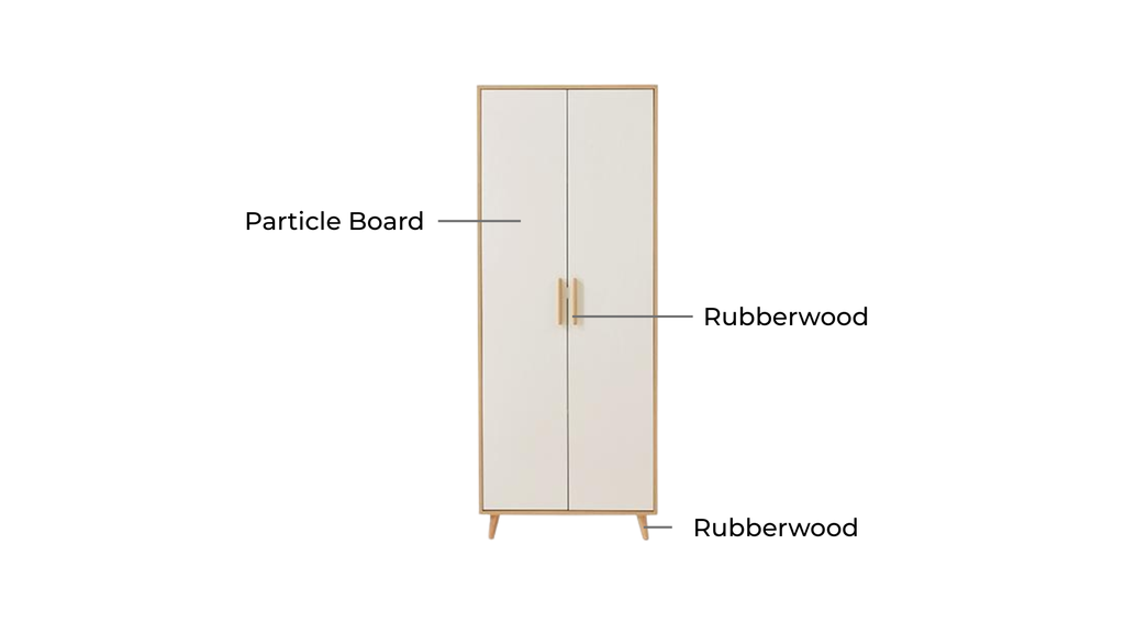 Mignon White Melamine Wardrobe Cabinet 