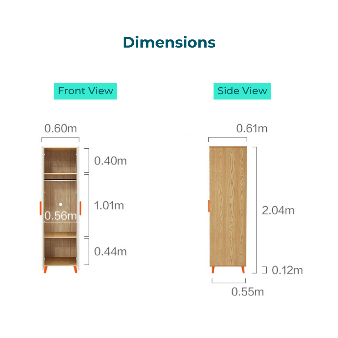 Mignon White Melamine Wardrobe Cabinet 