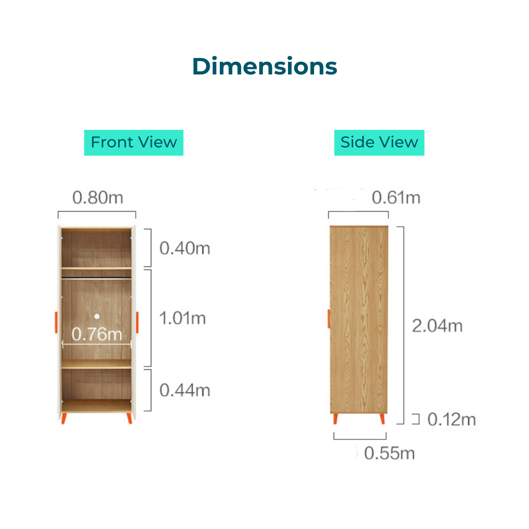 Mignon White Melamine Wardrobe Cabinet 
