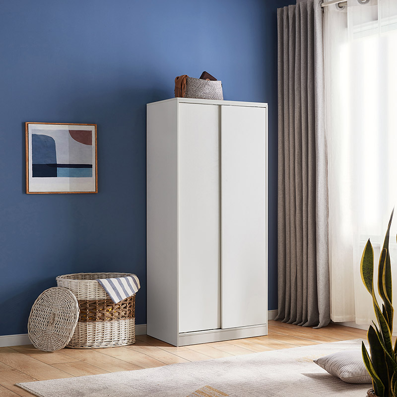 Marix White Melamine Wardrobe Cabinet 