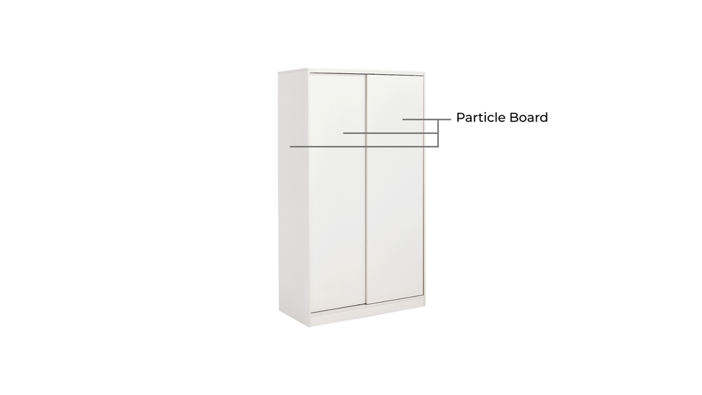 Marix White Melamine Wardrobe Cabinet 