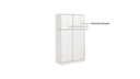 Marix White Melamine Wardrobe Cabinet 
