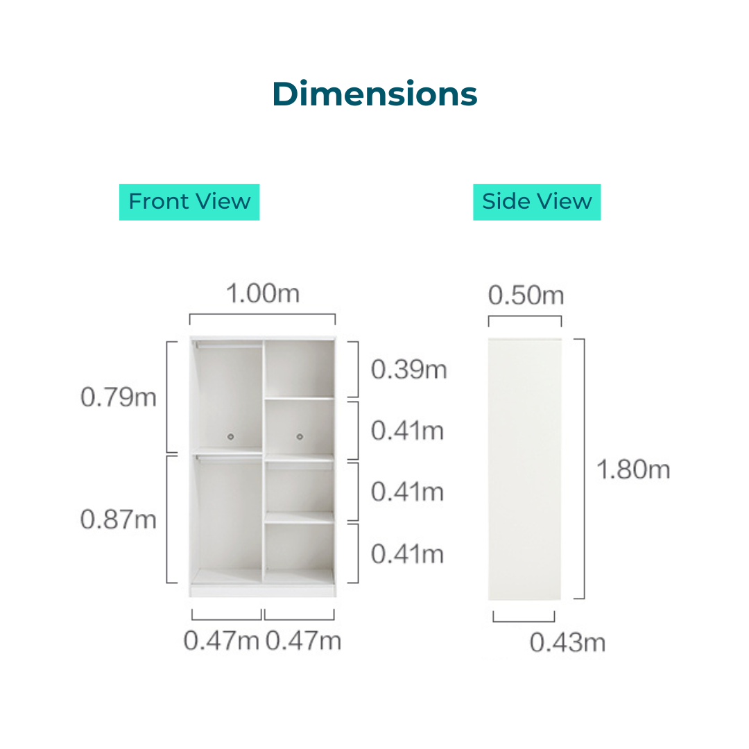 Marix White Melamine Wardrobe Cabinet 