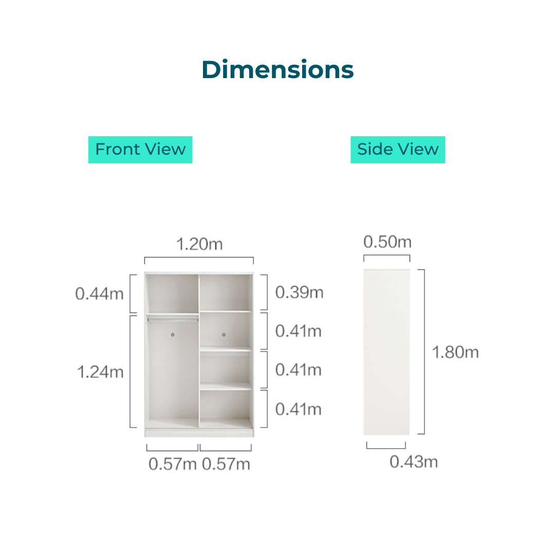 Marix White Melamine Wardrobe Cabinet 
