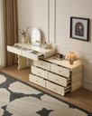 Maisie White Dressing Table with Makeup Mirror