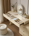Maisie White Dressing Table with Makeup Mirror