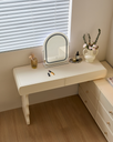 Maisie White Dressing Table with Makeup Mirror