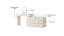 Maisie White Dressing Table with Makeup Mirror