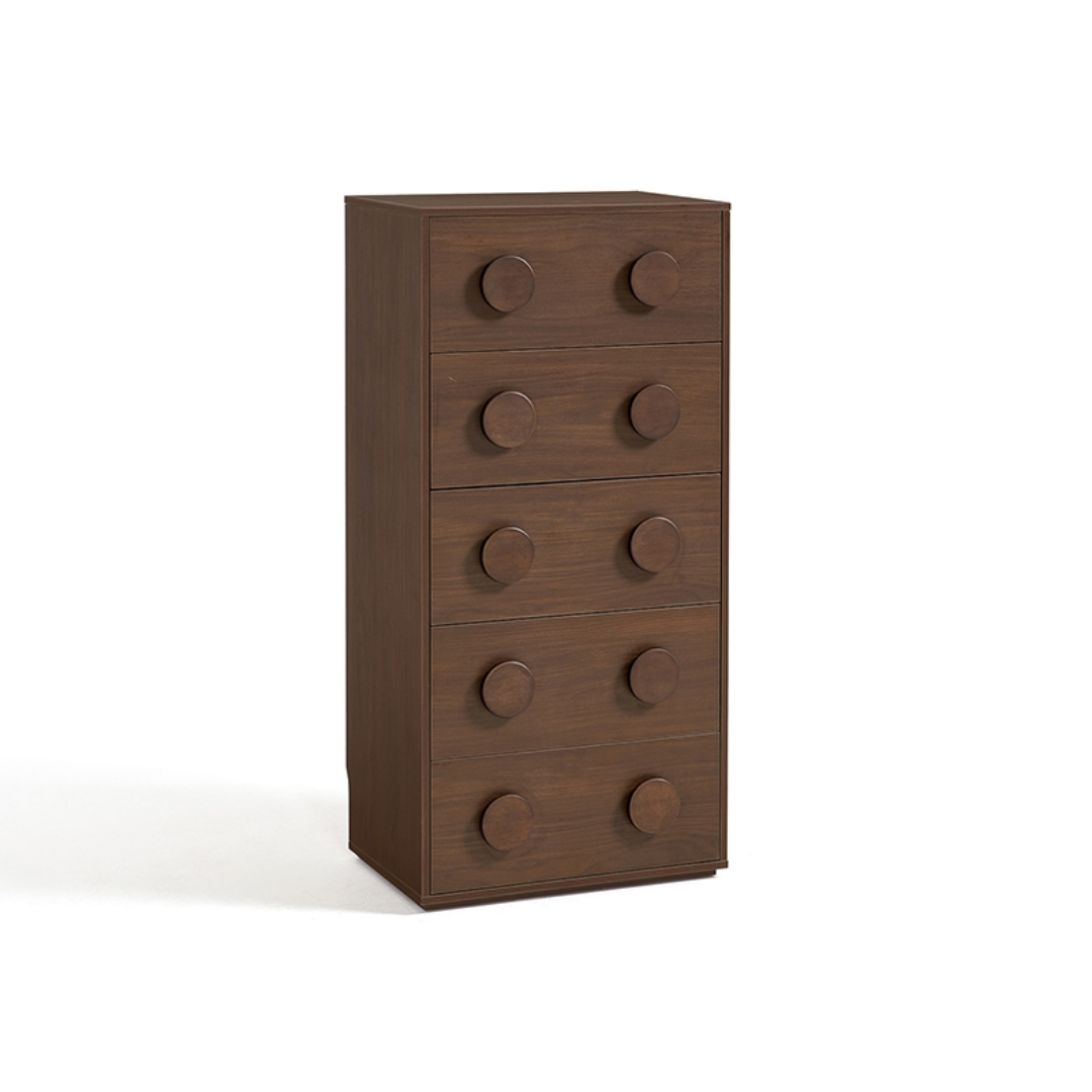 Milan Walnut 5-Drawer Cabinet 
