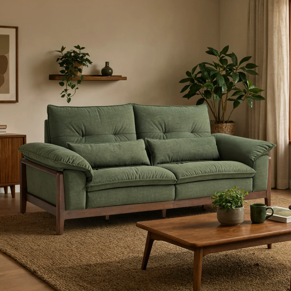Anya Walnut Solid Wood Sofa
